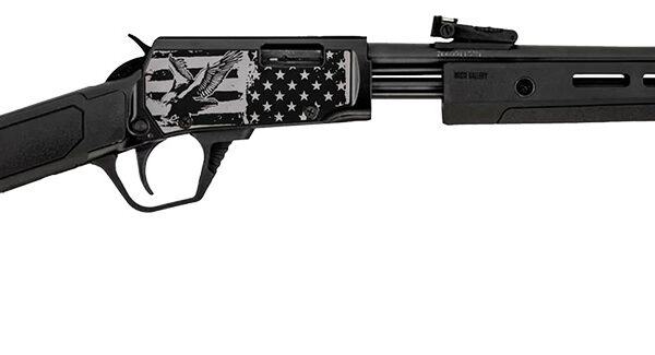Rossi RP22181SYEN18 RP22  22 LR 15+1 18" Black Polished Alloy Steel Barrel, Black w/Engraved Eagle & US Flag Aluminum Receiver, Black Synthetic Fixed Stock