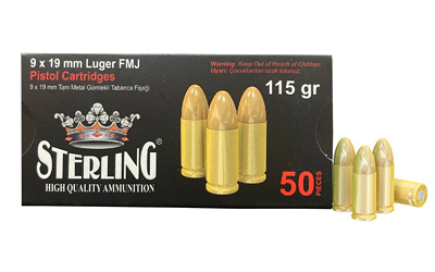 STERLING 9MM 115GR FMJ BRASS 50/1000
