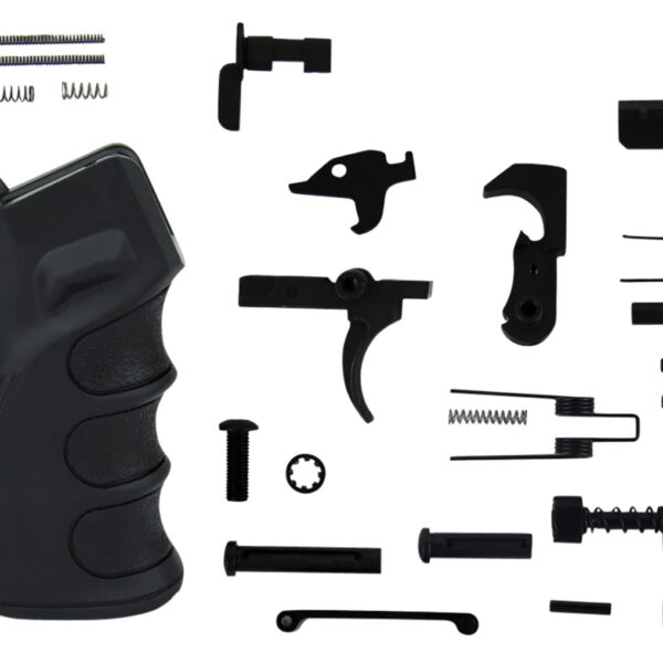 TacFire LPK02USAB Lower Parts Kit  AR-15 Black PGAR-B Grip Black
