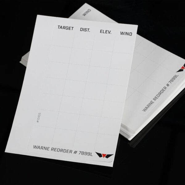 Warne Data Card Label Refills for Warne Skyline Precision Mount - 50/pk