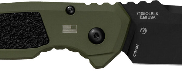 Kershaw 71050LBLK Launch 16 Automatic 3.45" Folding Tanto Plain Black Cerakote CPM M4 Blade, Olive Cerakote w/Black Oxide Hardware Aluminum Handle, Includes Pocket Clip