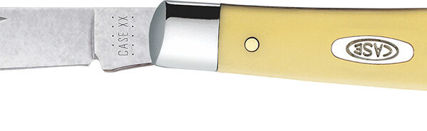 Case 031 S Trapper Slimline 3.25" Folding Clip Point Plain Tumble Polish Chrome Vanadium Steel Blade Yellow Synthetic Handle